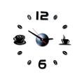 Cafe DIY Large Wall Clock Frameless Giant Wall Clock Modern Design Cafe Coffee Mug Coffee Bean Wall Decor Kitchen Wall Watch New. 