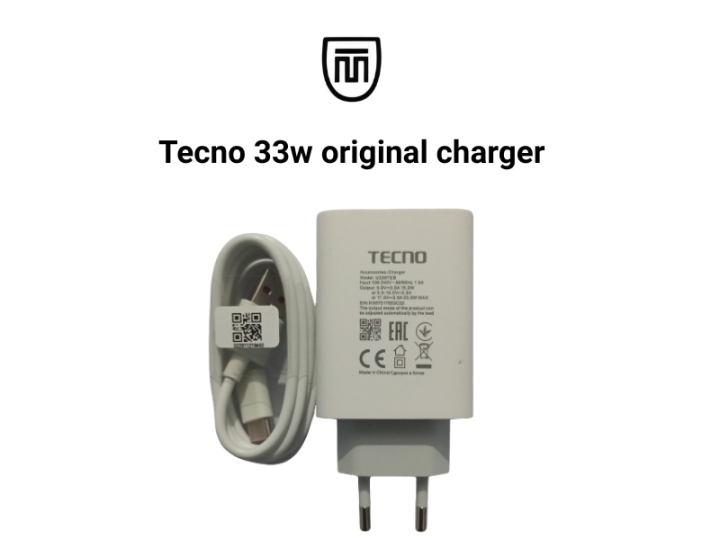 Tecno 33W Fast Charging Type-C Charger | Super Fast Wall Adapter | USB-C PD Quick Charge Power Adapter for Android Phones | Compact Travel Charger