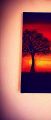Beautiful sunset canvas handmade painting 20 cm by 50cm. 
