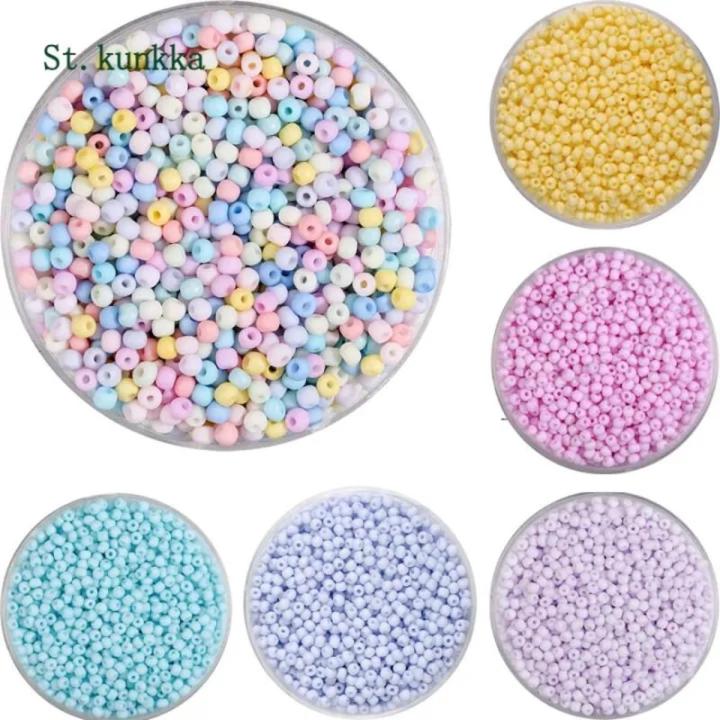 2/3mm 10G Macaron Color Charm Czech Glass Frosted Beads Cute Bulk Small Bead For DIY Bracelet Handicraft Jewelry Making Supplies