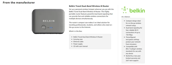Belkin Dual Band Wireless N Router Travel Router Travel Case Included ...