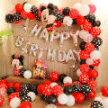 Jumbo Size Mickey and Minnei Grand Decoration Set With Red & Black Theme  and Jumbo Size Mickey & Minnie Mouse Foil Balloons. 