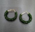 Girly By Hina Dark Green Hoop Earrings Size 1.5 Inch. 
