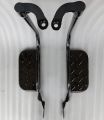 One Pair (2-Pieces) of Pillion Rider Footrest / Rear Passenger Ladies Foot Rest for Relaxed Seating / Pichlah Paidan ; METRO YADEA E8S Pro Electric Scooter / E-Bike, Black. 