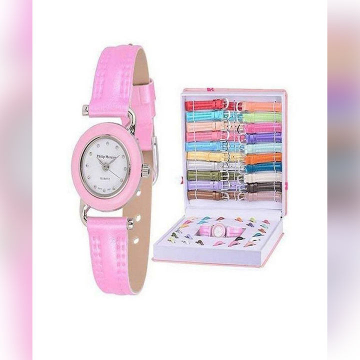 Interchangeable Watch Gift Set In Box For Girls - 6 Dial & Strap