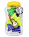 Box Of Ludo Tokens - Pieces - Goti - With Two Dice - Multi Color. 