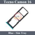 Tecno Camon 16 SIM Tray Sim Jacket Sim Slot Sim Door For Tecno Camon 16 - Blue. 