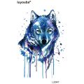 【Good-Love Store】Blue wolf Waterproof Temporary Tattoo stickers harajuku tattoo sleeve wolf tattoos designs tatoo man. 