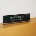 Acrylic Desk Nameplate for Office and Schools - Customized and Engraved Name Plaque. 