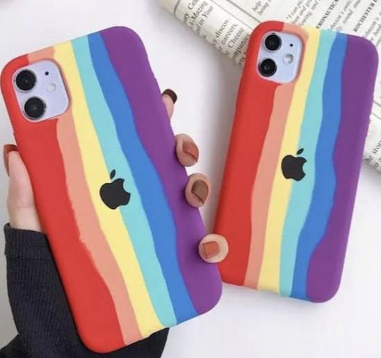 Rainbow%20Case%20For%20Apple%20iPhone%20Xs%20max%20Soft%20Silicon%20Back%20Cover%20(Rainbow)%20-%20Image%203