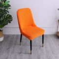 Modern curved special-shaped chair cover semi-circular universal dining table dining chair cover backrest integrated chair back simple elastic. 