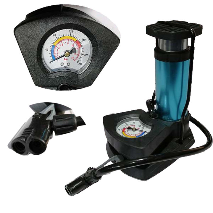 Foot and hand Air Pump with Air Pressure Gauge Fast & Portable Car Bike Cycle Foot Air Pump inflator