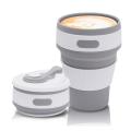 Techmanistan Random Color Reusable Collapsible Coffee Cup with Lid, Folding Silicone Portable Travel Mug, Telescopic Drinking Collapsible Coffee Mug, Leak-proof Coffee Mug. 