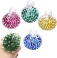 Squeeze Ball with Net, RosyFate Squishy Mesh Ball, Squeeze Ball in Net Glitter, Stress Ball Fidget Toy, Anti Stress Toy, for Children and Adults (A). 