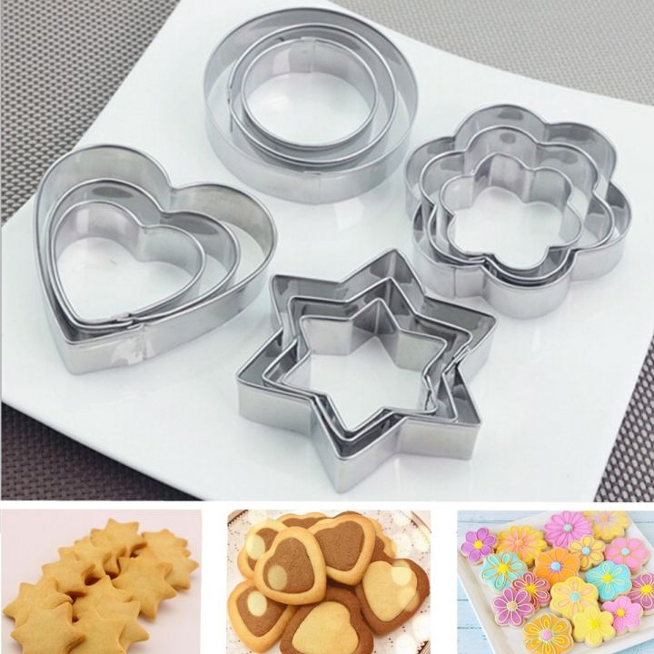 12 pcs, stainless steel cookie cutter, DIY, cookie cutter, star, heart, cutter, baking dish, new cake tool, fried egg, shaper, kitchen tool