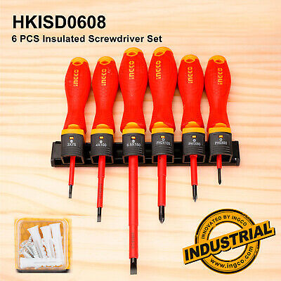 Ingco 6 Pcs Insulated Screwdriver Set - Red