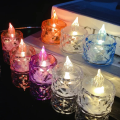 Pack Of 1 Small Crystal Candle Battery Operated Candels For Home Office Garden Dog House Decoration. 