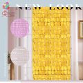 Square Backdrop Foil Curtains (6.5 Feet Hight  And 3.5 Feet Width) Shiny curtain For Birhtday Mettalic foil curtain for happy birthday Premium quality Shiny curtain for Door Windows Wall Decoration Mettalic Shiny Foil Curtains. 