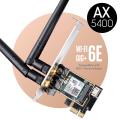 WiFi 6 e Bluetooth 5.3 PCIe Adapter CUDY AX5400. 