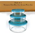3 piece Glass bowl set with plastic lid BOWLS 3-Piece Glass Bowl Set, Nesting Glass Mixing / Storage Bowls with Lids, Stack able Storage Bowl Set, Container with Plastic lid. 