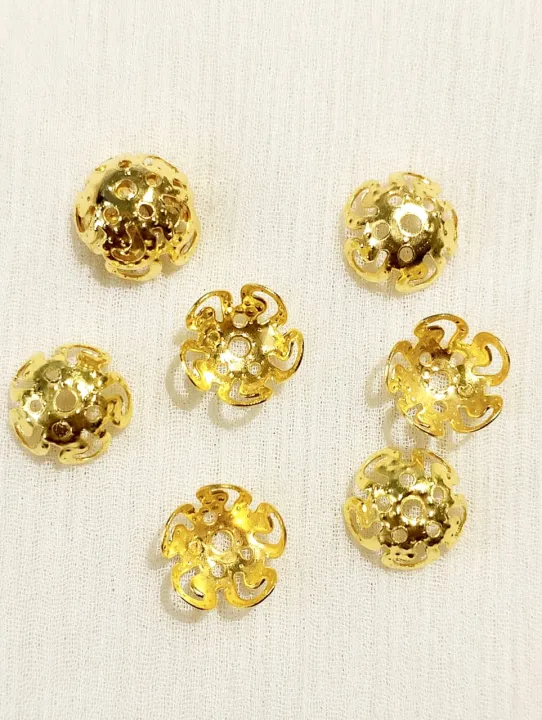 100/150%20pcs%209.5,%205mm,%204mm%20Golden%20Metal%20Bead%20Caps%20for%20Jewellery%20Making,%20DIY%20Tussles,%20Crafting%20-%20Image%202