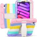 Stand Case for IPad Mini 7 2024 A17 Pro A2993 A2995 PC+ Silicone Protective Cover for IPad Mini 6 2021 8.3 Inch with Bracket Mini 7 cover. 