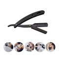 Shaving Barber Tools Hair Razor (Black), Professional Adjustable Painless Safety Razor Ustra for Men Personal and Salon Use (Pack of 1), Folding Razor Stainless Steel Single and Compatible Sharp Practical. 