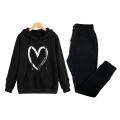 Big Heart Printed Tracksuit Thick Fleece Fabric Hoodie & Trouser for Winter Elegant Trendy Wear Track Suit for Men_Women. 