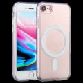 For iPhone SE 2020 / 8 Magsafe Case ple Magnetic Ring All-inclusive Clear Crystal Acrylic PC +TPU Shockproof Case. 