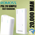 "Romoss PSL20 20000mAh Power Bank – 22.5W Fast Charging, PD & QC3.0, Dual Input/Output for All Devices". 
