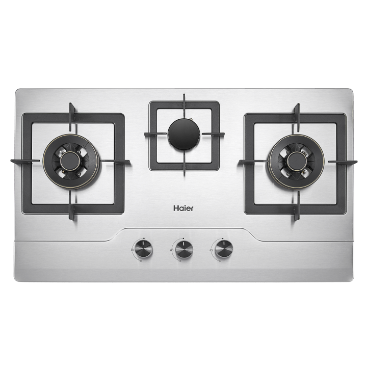 Haier HCC- 832DGS (3 Brass burners + Stainless Steel + Electric Ignition + Flame Failure Protection Device )  - Brand Warranty - Free Professional Installation By Haier