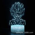 Cross-border exclusive supply of Dragon Ball series 3D table lamp creative gift visual three-dimensional light colorful touch LED night light. 