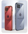 For Samsung Galaxy A12 Cover + Wrist Strap Fashion Shiny Maple leaf Plating Square Bumper Phone Case Soft TPU Silicone Shockproof Protective Back Cover. 