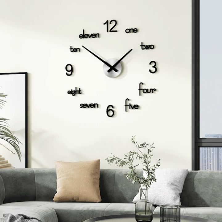 New Wooden Wall Clock 24 inch Non-ticking one AA battery DIY Quartz Clocks Fashion Watches 3D Laser Cut Wooden Wall Clock For Living Room Home Decor(mix)