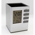 AlBizCo. Desk Organizer Table Clock Digital Pen Holder Alarm Clock Multipurpose. 