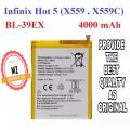 BL-39EX ORIGINAL BATTERY FOR INFINIX HOT 5, X559, X599C BL 39EX 4000MAH BRAND NEW BATTERY FOR BL39EX MOBILE. 