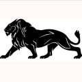 Car Sticker Walking Lion Pattern Vinyl Decals Motorcycle Car Stickers Personality Car-styling color:Black. 