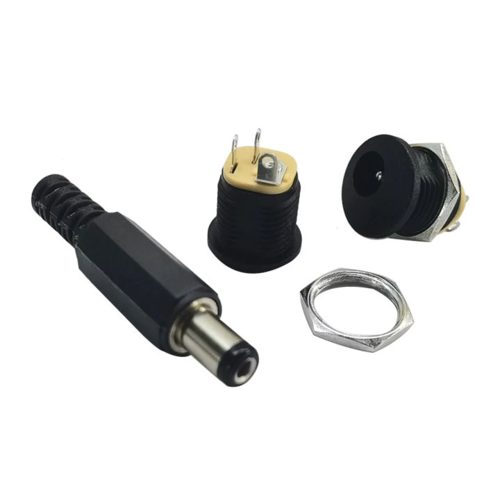 DC12V%205.5%20x%202.1mm%20Plastic%20Male%20Plugs%20DC022%20DC%20Power%20Socket%20Female%20Jack%20Screw%20Nut%20Panel%20Mount%20Connector%20-%20Image%205