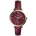 Fossil Burgundy Dial Burgundy Leather Strap Watch For Women ES4099. 