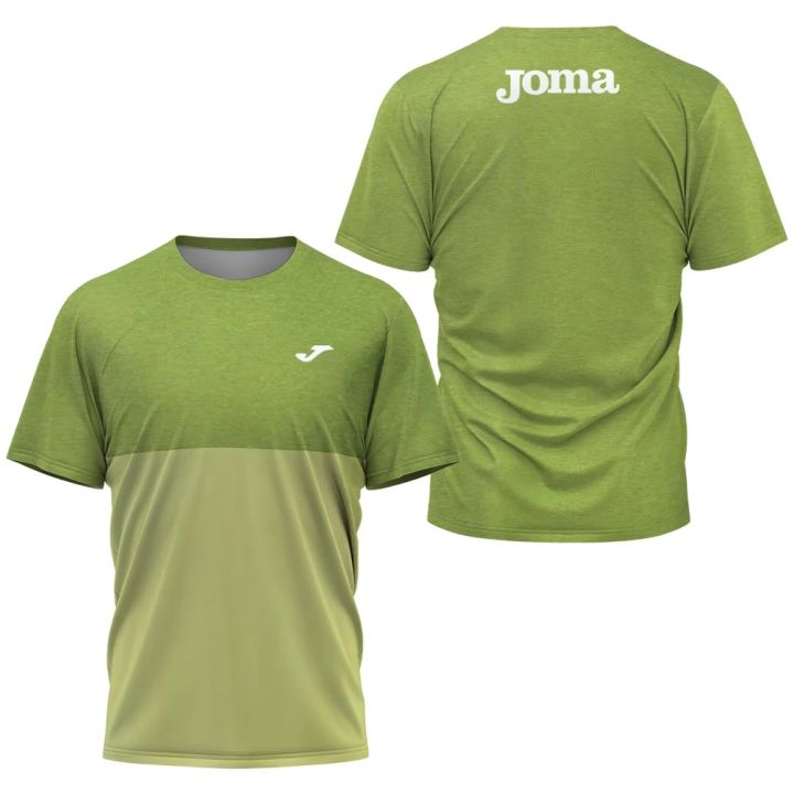 Joma Breathable Running Sportswear Fitness Short Sleeve Men's Badminton Sports T Shirt Tricolor Splicing Printed Tennis Apparel