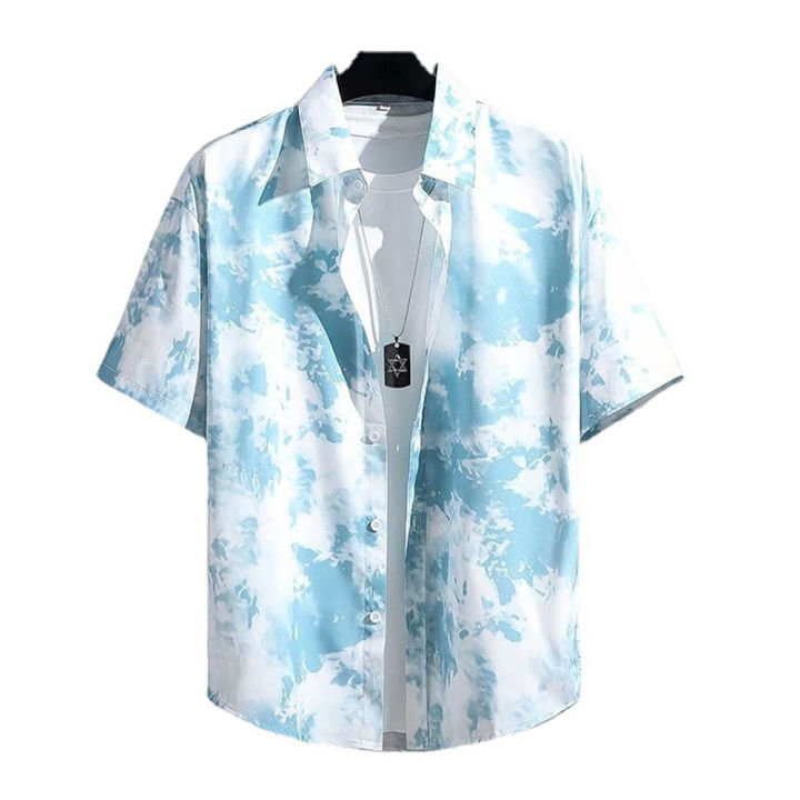 Yfashion%20Men%20Casual%20Shirts%20Summer%20Thin%20Tie%20Dye%20Printing%20Cardigan%20Top%20Lapel%20Short%20Sleeve%20Fashion%20Lover%20T-shirt%20color%20-%20Image%207