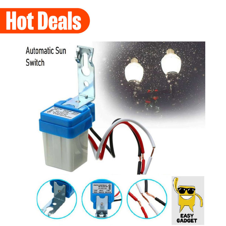 Automatic Light Sensor ON / OFF Sun Switch |  Automatic Outdoor / Street Light Control Photocell Sensor \ Switch | Sun Light Operating Switch - 220 V 10A