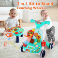 Sit To Stand Baby Learning Walker With Wheels,baby Activity Walker,2 In 1 Baby Push Walkers. 