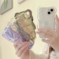 Cute 3D Clear Bear Phone Cases For iPhone 13 12 11 14 15 16 Pro Max XS Max XR X XS 14 16 Plus Case Candy Color Cartoon Transparent Camera Protection Cover. 