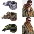 Arab Keffiyeh Men Winter Military Tactical Windproof Scarf Black and White 100% Cotton Muslim Hijab Shemagh Square Scarves. 
