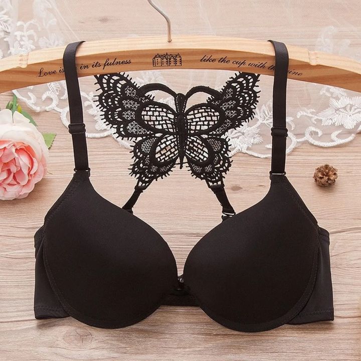 Front Open Butterfly Y-line Adjustable Straps Push Up Bra for girls / womens -1606
