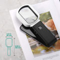 Magnifying Glass with Light, 25X 10X Rechargeable Handheld and Standing Magnifier for Reading, Inspection, Jewelry. 