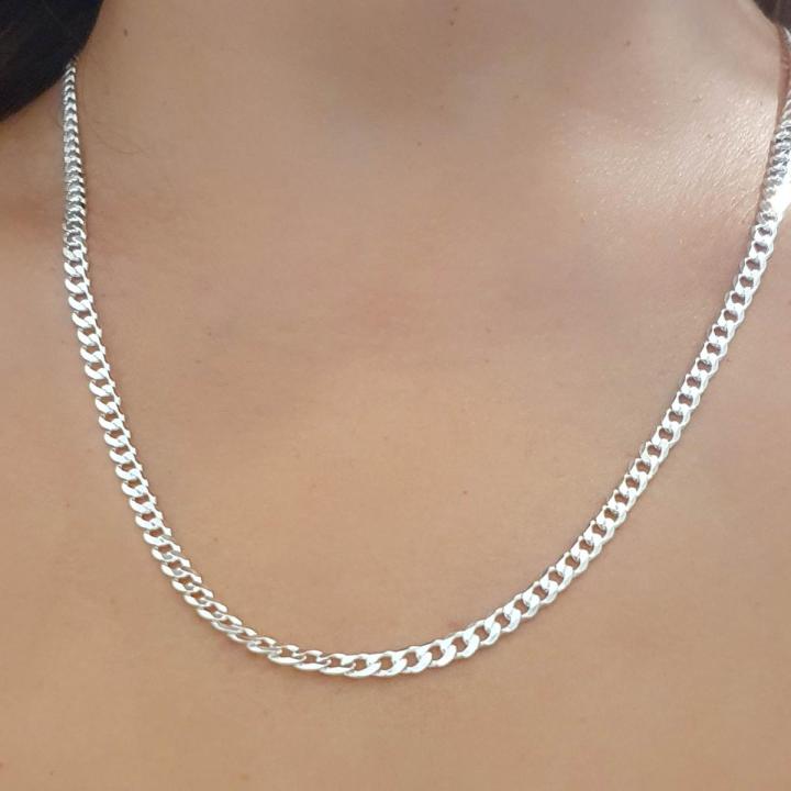 3mm Lasting Color Simple Italian Silver Chain for Girls Decent Necklace for Girls