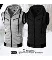 AL FAJAR Pack Of 2 Sleeveless Zipper Hoodies For Men. 
