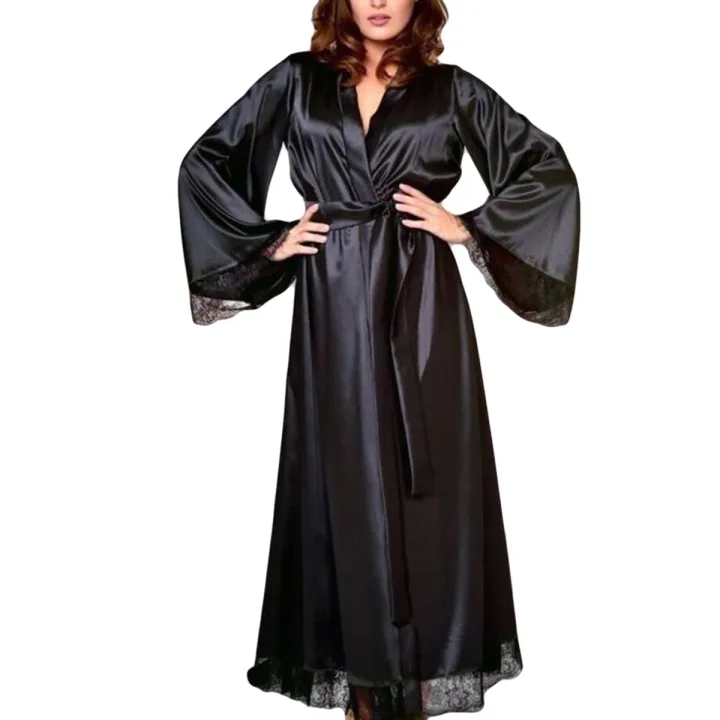 Nighty Gown Style Ladies Night Suit Black Colour